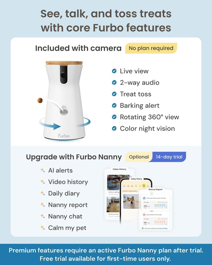 Furbo 360° Dog Camera [Core Features, No Ongoing Cost]