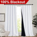 NICETOWN Thermal Insulated Curtains for Windows, Super Heavy-Duty Black Lined Blackout Curtains for Bedroom, Privacy Assured Window Treatment (White, Pack of 2, 62-inch W x 95-inch L)