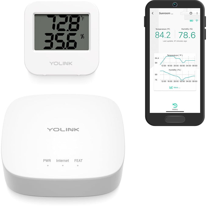 YoLink Indoor Temperature and Humidity Sensor Kit: 2-Pack + Hub