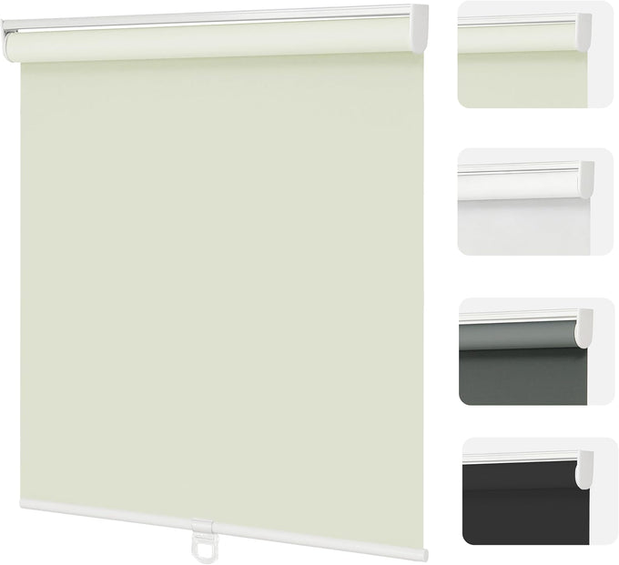 Changshade Blackout Roller Shades Cordless for Windows,100% Room Darkening Window Blinds for Bedroom,Thermal Insulated UV Protection,Easy Install Pull Down Shades for Home,35.5" w x 72" h,White