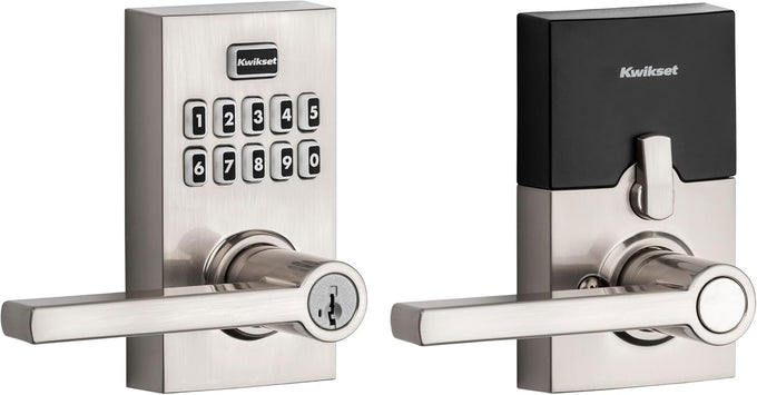 Kwikset 917HFL-514S Smartcode Keypad Electronic with Halifax Lever SmartKey with 6AL Latch and RCS Strike Matte Black Finish