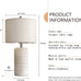 PoKat 23" Modern Ceramic Table Lamp Set of 2 for Living Room Bedroom, White