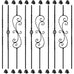 10 Pack Wrought Iron Balusters, 44" Balusters for Staircase Interior