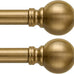 2 Pack Warm Gold Curtain Rods Double for Windows 72 to 144 Inch Extra Long