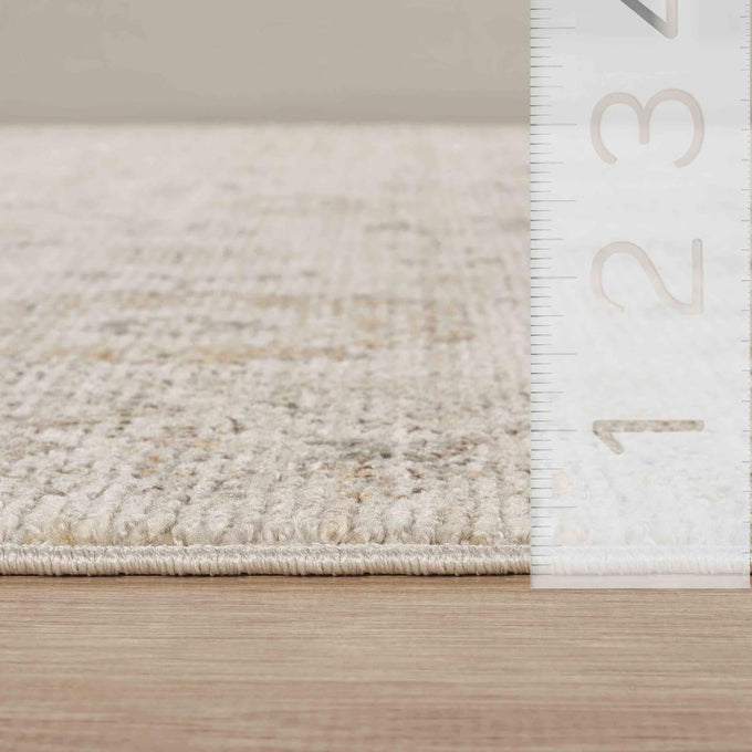 Abani Evelyn Collection Beige Area Rug - 4' x 6' - Floral Pattern, Non-Shedding - Easy to Clean, Durable for Living Rooms, Bedrooms & Offices, Pet & Kid Friendly