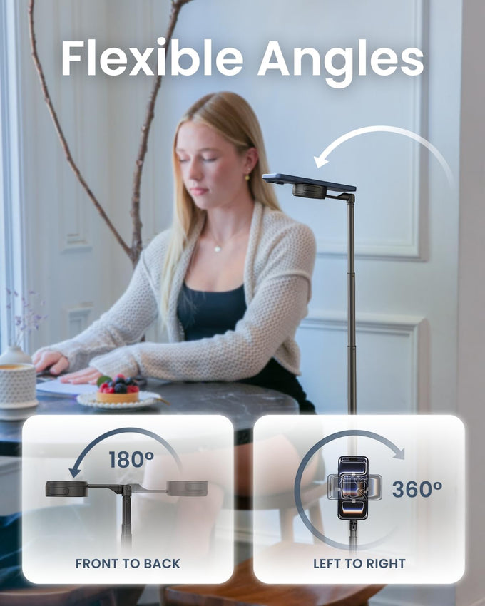 KraftGeek Magnetic Phone Tripod for iPhone, Dual-Sided Mount for MagSafe