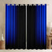 Feelyou Geometric Abstract Ombre Window Curtains for Bedroom Living Room Kids Teens Dark Blue and Black Striped Curtains Decor Modern Fashion Window Drapes Treatments 52W X 84L,2 Panels