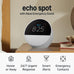 Amazon Echo Spot (newest model), Great for nightstands, offices and kitchens, Smart alarm clock, Designed for Alexa+, Glacier White