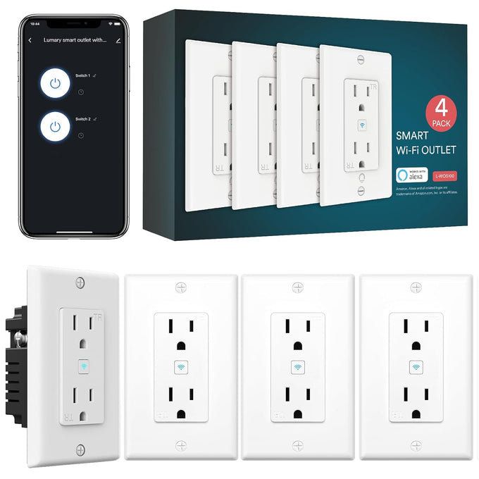 Lumary Smart Outlet with 2 USB Ports, 2 AC Outlets with Individual Control