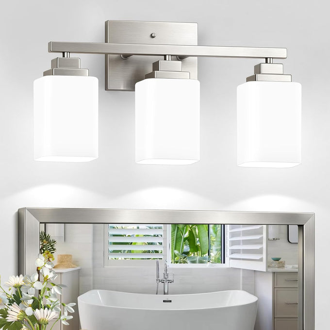 Matte Black Bathroom Light Fixtures, 5-Light Vanity Lights over mirror