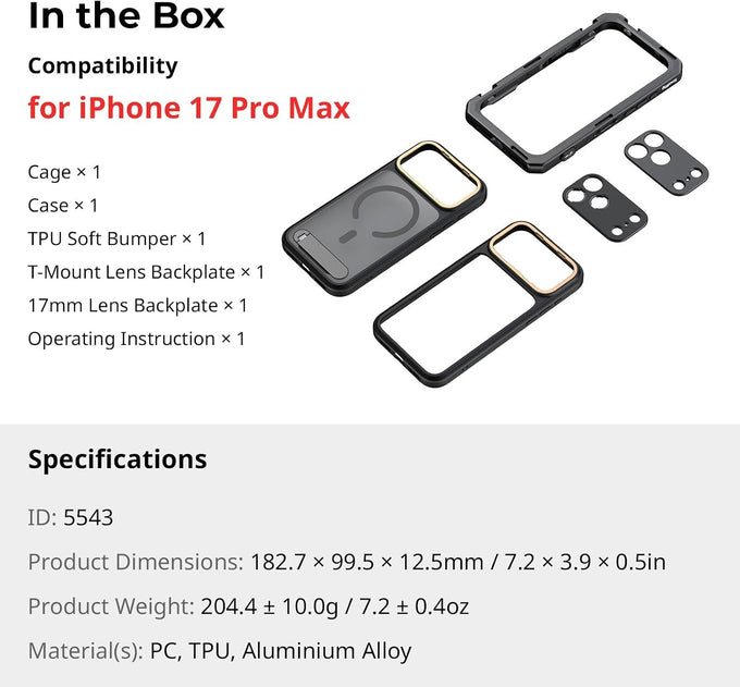 SMALLRIG Mobile Video Cage for iPhone 17 Pro Max, Flagship Edition