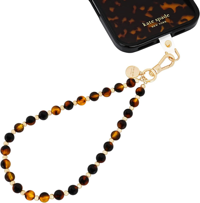 kate spade new york Phone Charm Wrist Strap w/Anchor Card - Tortoise Bead