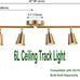 6 Light Track Lighting Kit, Matte Brass Finish Foldable and Adjustable with Modern Ceiling Spotlight for Kitchen,Living,Bed Room Home Improvement