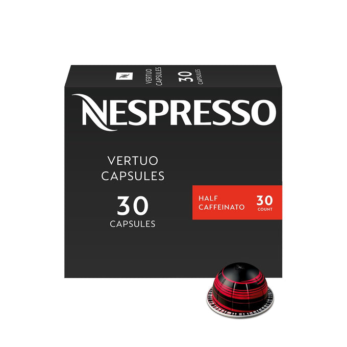 Nespresso Vertuo, Half Caffeinato, Mild Roast, 30-Count Coffee Pods