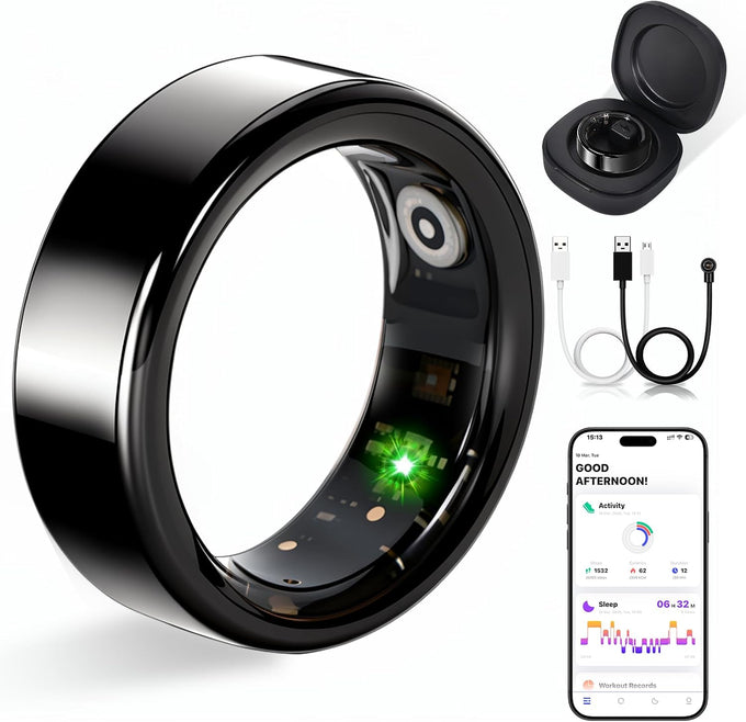 Smart Ring for Women Fitness Ring Health Ring, No Subscriptio Black 10#