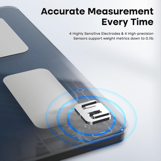 GE Smart Scale for Body Composition, Weight, BMI, 500lb, Large 11.8-Inch