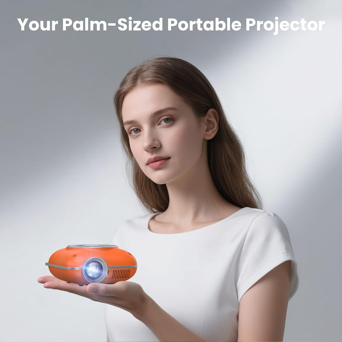 HOMPOW Mini Projector, 1080P Supported Portable Bluetooth projector