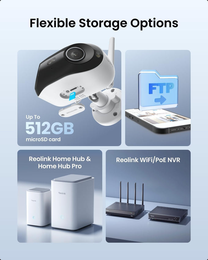 REOLINK 4K 8MP 180° Panoramic Outdoor Security Camera, Dual-Lens Elite WiFi