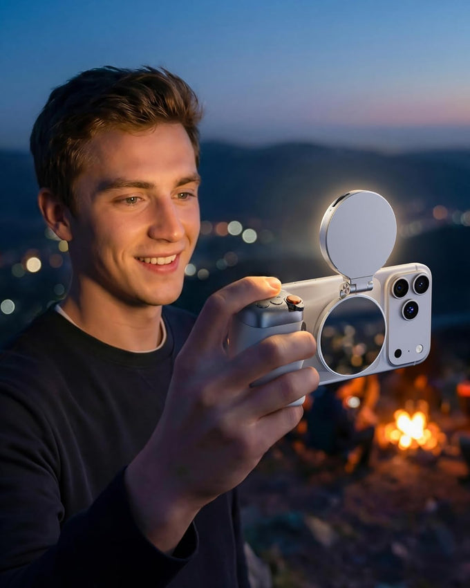 TELESIN Fun Shot Magnetic Phone Camera Grip & 4 in 1 RGB Selfie Light Kit