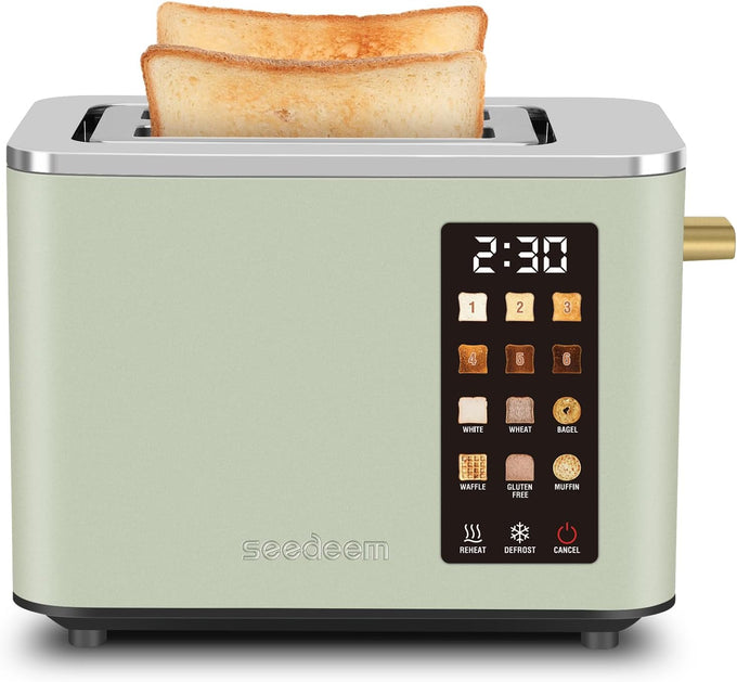SEEDEEM Touchscreen Toaster 2 Slice, Stainless Steel, 6 Shade, 900W, Pink