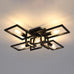 ZGLAOJT 4-Lights Close to Ceiling Light，Black Light Fixture Industrial Flush Mount Ceiling Light ，Farmhouse Chandelier Lighting for Kitchen Island Dining Room Bedroom Foyer Hallway