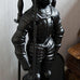 Lizh Metalwork Dark Knight Fireplace Tool Set,Black Cast Iron
