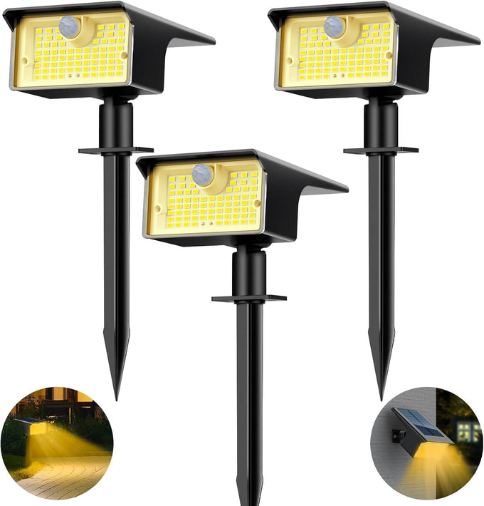 nipify 10 Pack 62 LED Solar Spot Lights Outdoor Motion Sensor with 3 Modes
