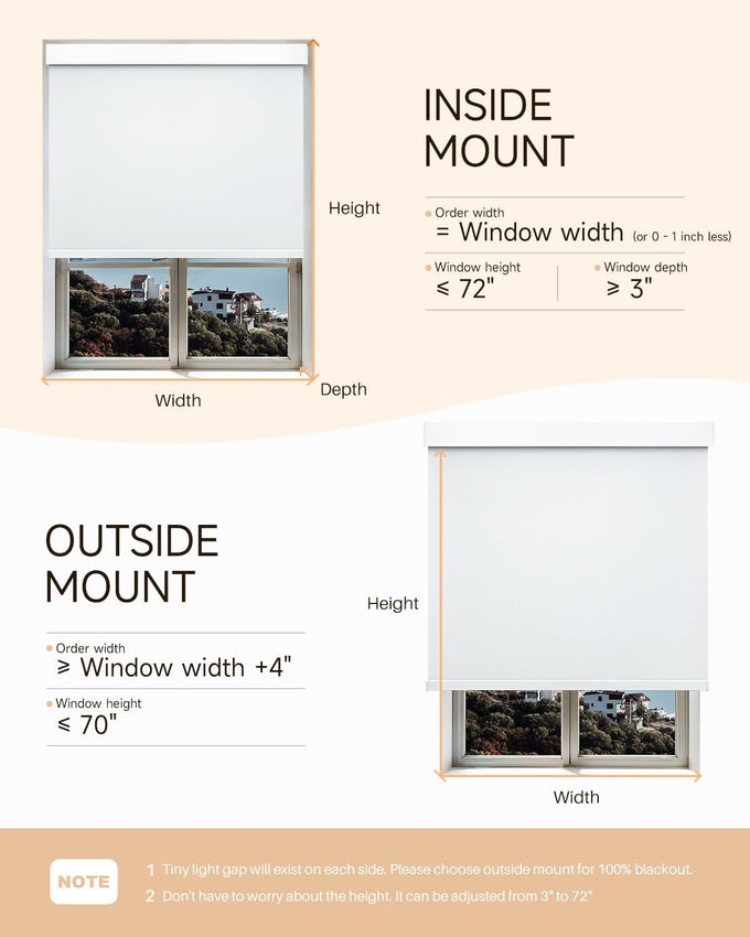 Smart Roller Shades for Windows, Works with Alexa, 23" W x 70" H, White