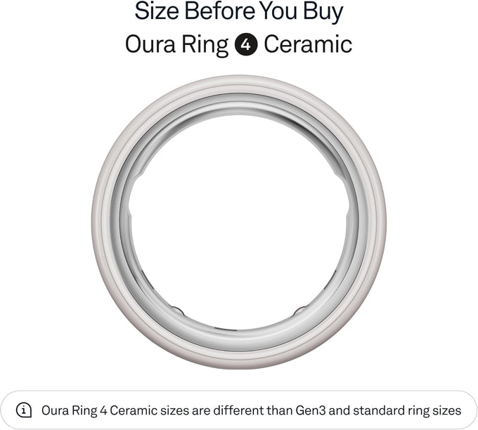 OURA Ring 4 Smart Ring - Ceramic Cloud - Size 15