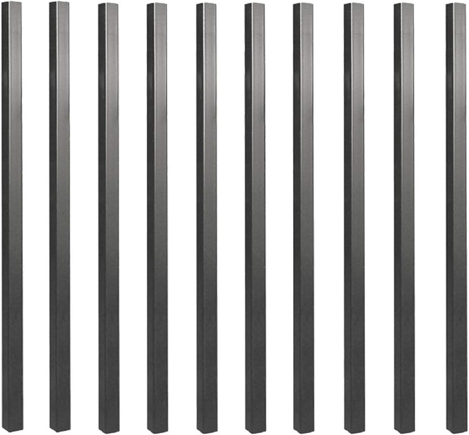 Baluster 1" x 1/2" Rectangular 38" Long, Powder Coated Black - RCTB38 (10 pcs)