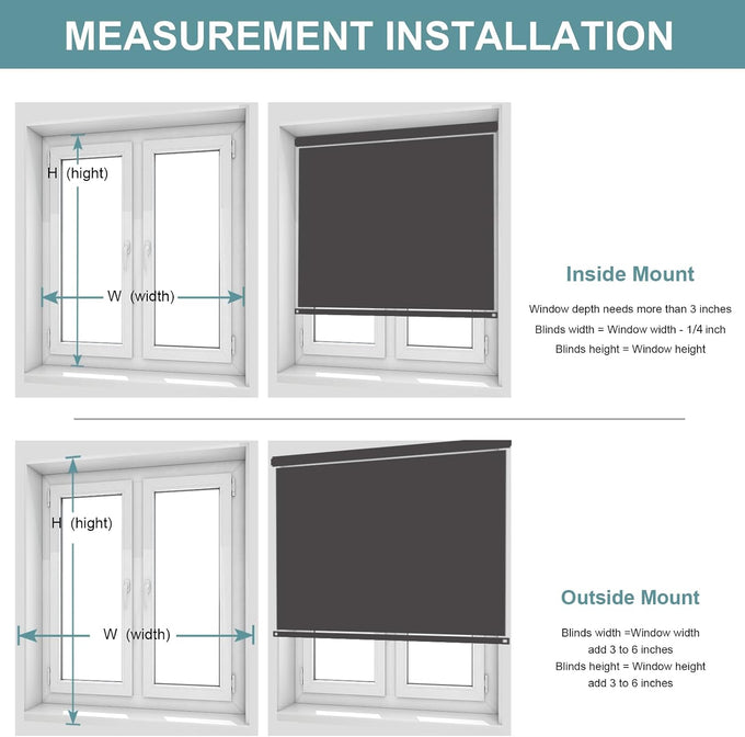 MYshade Cordless Blackout Roller Shades for Windows with Valance, Thermal Insulated UV Blocking Fabric, Cordless Window Blinds for Bedroom & Living Room, Easy Install, 24" W x 72" H, Black
