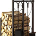 Firewood Storage Rack, Iron, Black, Portable, 20 in