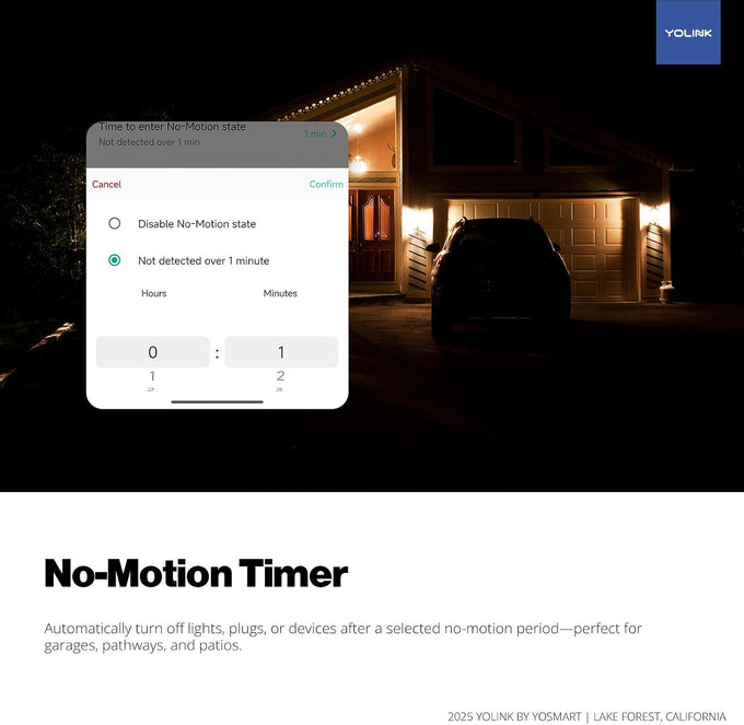 YoLink Outdoor Motion Sensor for Driveway Alerts Kit: 2-Pack + SpeakerHub