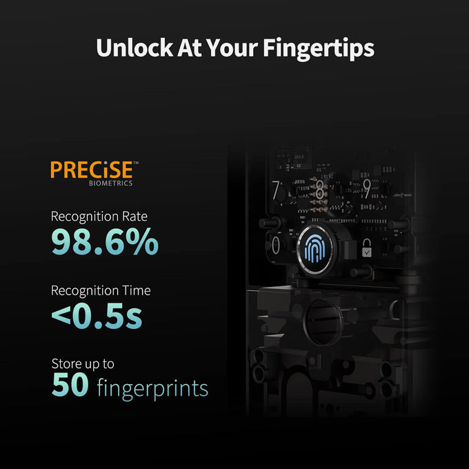 Aqara Smart Lock U100, Apple Home Key, Fingerprint Deadbolt, Gray