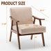 Anwick Mid-Century Accent Chair,Modern Living Room Chairs with Solid Wood Frame,Comfy Velvet Armchair Lounge Reading Chairs for Bedroom Office Small Spaces (Beige)
