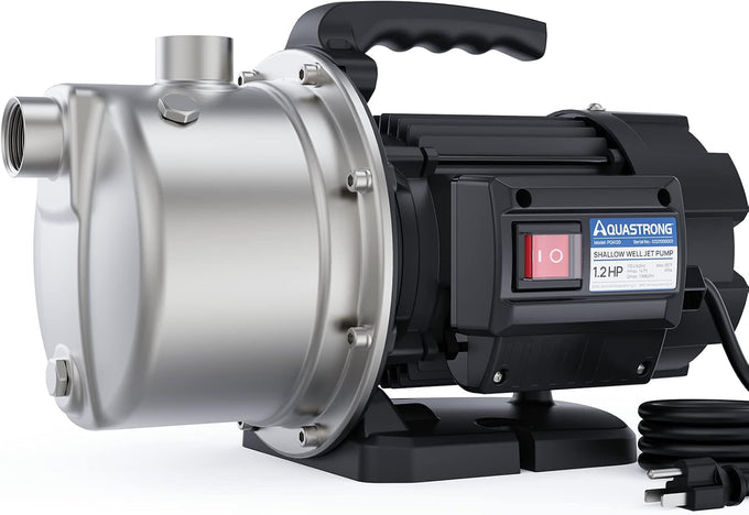 Aquastrong 115V Shallow Well Garden Pump, Stainless Steel, 1320 GPH, Water Transfer Draining Irrigation Sprinkler Pump, for Lawn,Garden,1.6 HP Portable