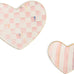 MACKENZIE-CHILDS Set of 2 Ceramic Trinket Dishes, Decorative Bowls and Jewelry Holders, Pink-and-White Rosy Heart