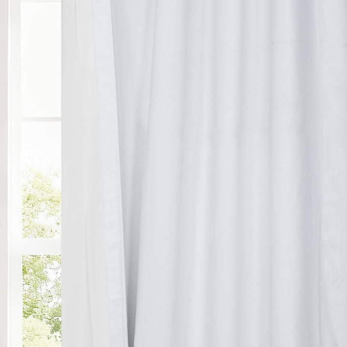 HPD Half Price Drapes Cotton True Blackout Curtains 108 inches Long Solid Thermal Insulated Window Treatment Curtain 50 X 108 (1 Panel), PRCT-BO09B-108, Whisper White