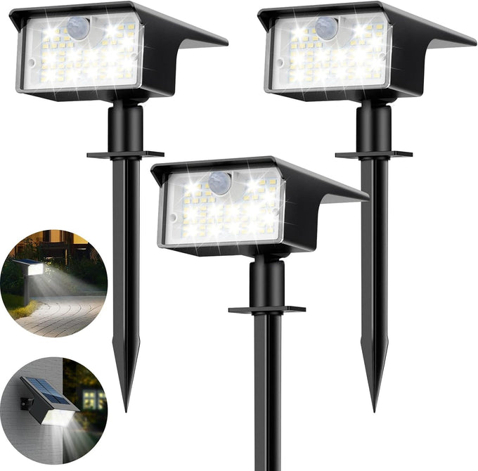 nipify 10 Pack 62 LED Solar Spot Lights Outdoor Motion Sensor with 3 Modes