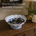 Blue and White Ceramic Fruit Bowl, Chinoiserie Decorative Pedestal Bowl