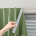 Self Adhesive Curtains Portable Blackout Curtain Simple and Easy to Install Bedroom Window Thermal Lnsulated Kitchen Room Darkening Black Small Drapes, 59" W X 96" L, White, 2 Panels
