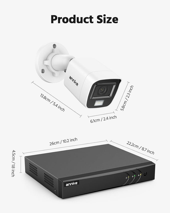ANNKE 8CH 3K Lite 2MP Wired Security Camera System, No Hard Drive Disk