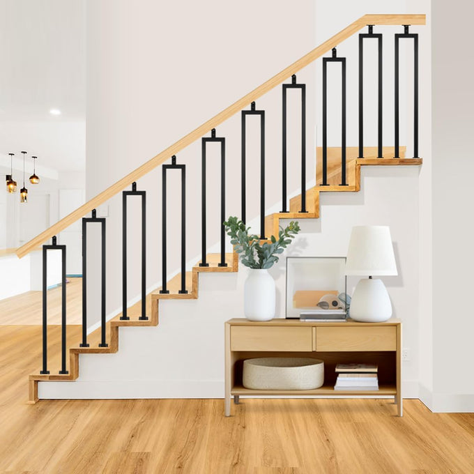 3 Pack U Shape 36" Stair Balusters with Adjustable Top Bracket for Staircase Interior, Baluster for Stair Handrail Indoor Steps by LukLoy