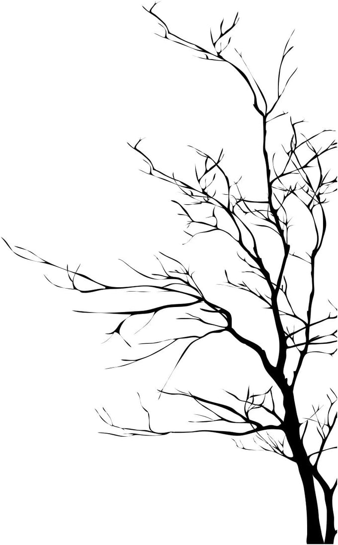Stickerbrand© Nature Vinyl Wall Art Bare Tree Branch Wall Decal Sticker - Black, 72" x 42", Right to Left. Easy to Apply & Removable.