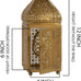 Serene Spaces Living Moroccan Lightweight Thin Gold Ornate Candle Lantern, Antique Gold Lantern, Decorative Candle Holders for Indian Wedding, Eid, Ramadan, Events, 4.5" Diameter & 12" Tall