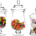 MyGift 3 Piece Clear Glass Apothecary Jars with Metallic Brass Tone Lids