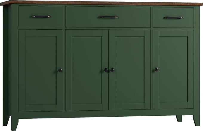 HORSTORS 55" W Buffet Cabinet with Storage, Kitchen Storage Cabinet, Black