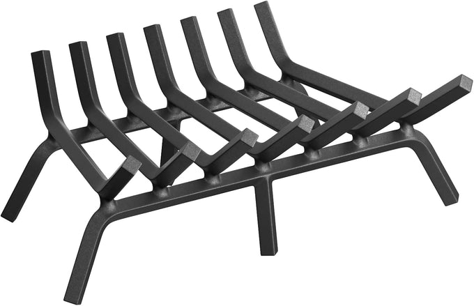 Mr IRONSTONE Fireplace Grate 21 inch Solid Steel Heavy Duty Fireplace Log Grates 3/4" Bar Grates Outdoor/Indoor Wrought Iron Burning Rack Holder