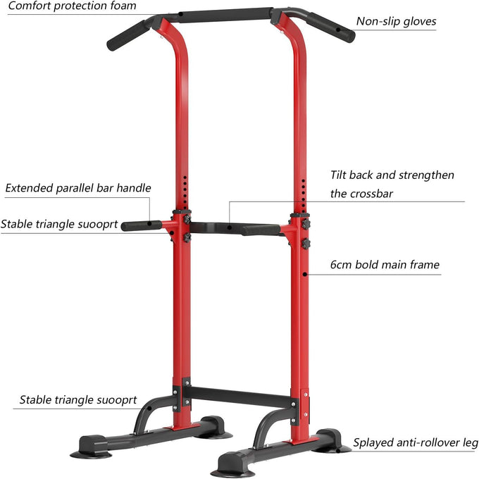 SogesPower Power Tower Dip Station Pull Up Bar Station for Home Gym