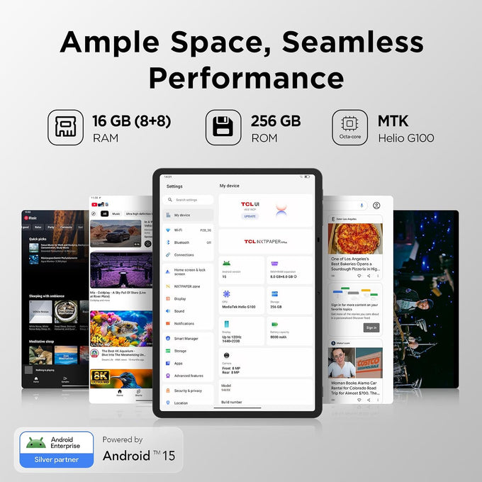 TCL NXTPAPER 11 Plus Android Tablet, 11.5" 2.2K 120Hz Display, 8+256GB